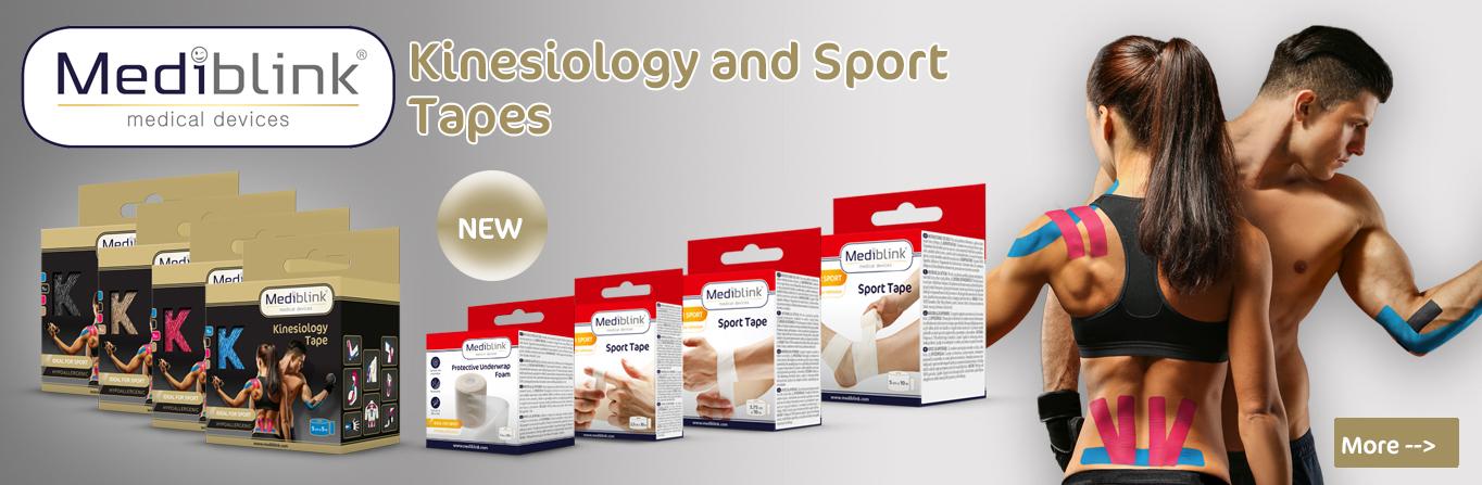 Mediblink kinesiology and sport tapes and underwrap